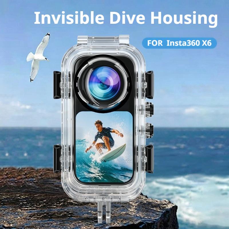 Action Camera Diving Case Underwater 60M - For Insta360 X6 Waterproof Invisible Protective