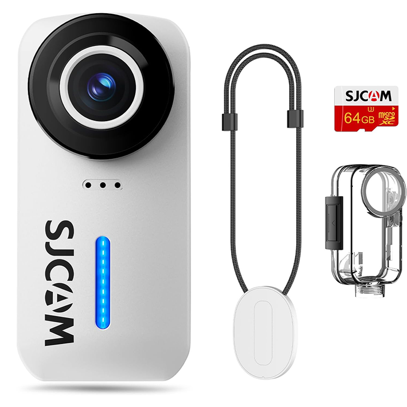 Action Camera Waterproof 30M Without Case - C110+Plus 64GB SJCAM Necklace Travel Combo,Pocket