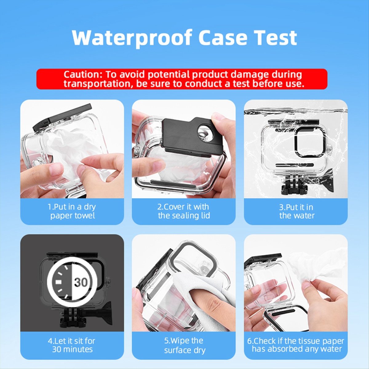 Action Camera Diving Case Underwater 60M - M05K 60M Waterproof Case for GoPro