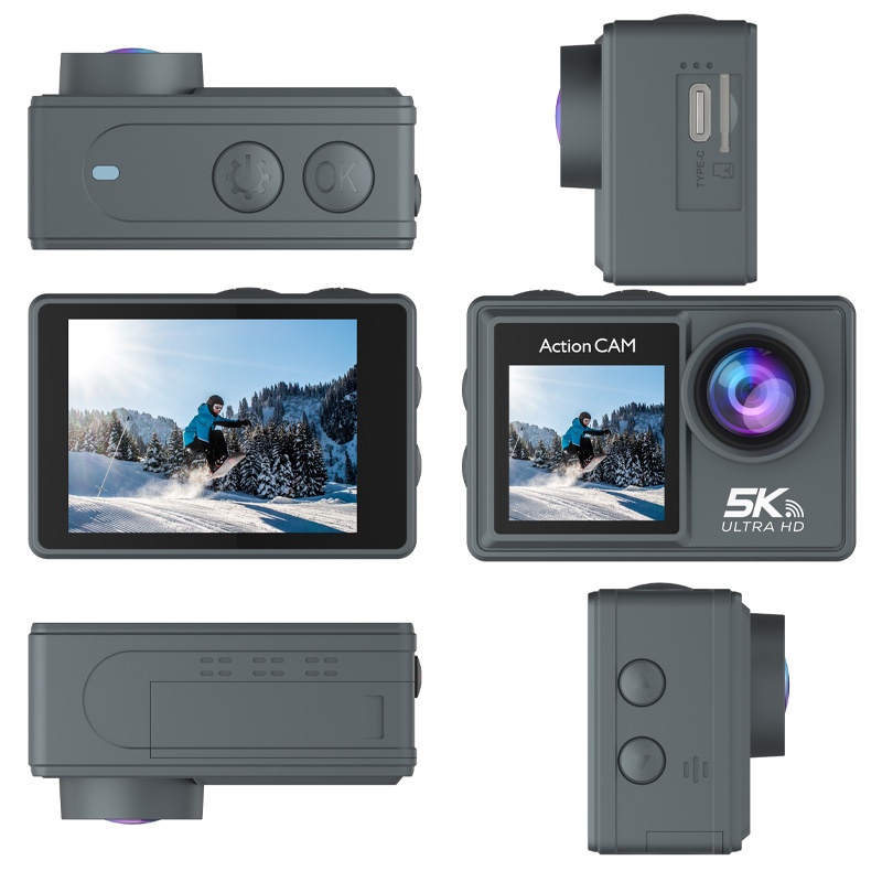 Action Camera 4K 60Fps Dual Screen - 5K Action Camera 5K/30FPS Dual Screen