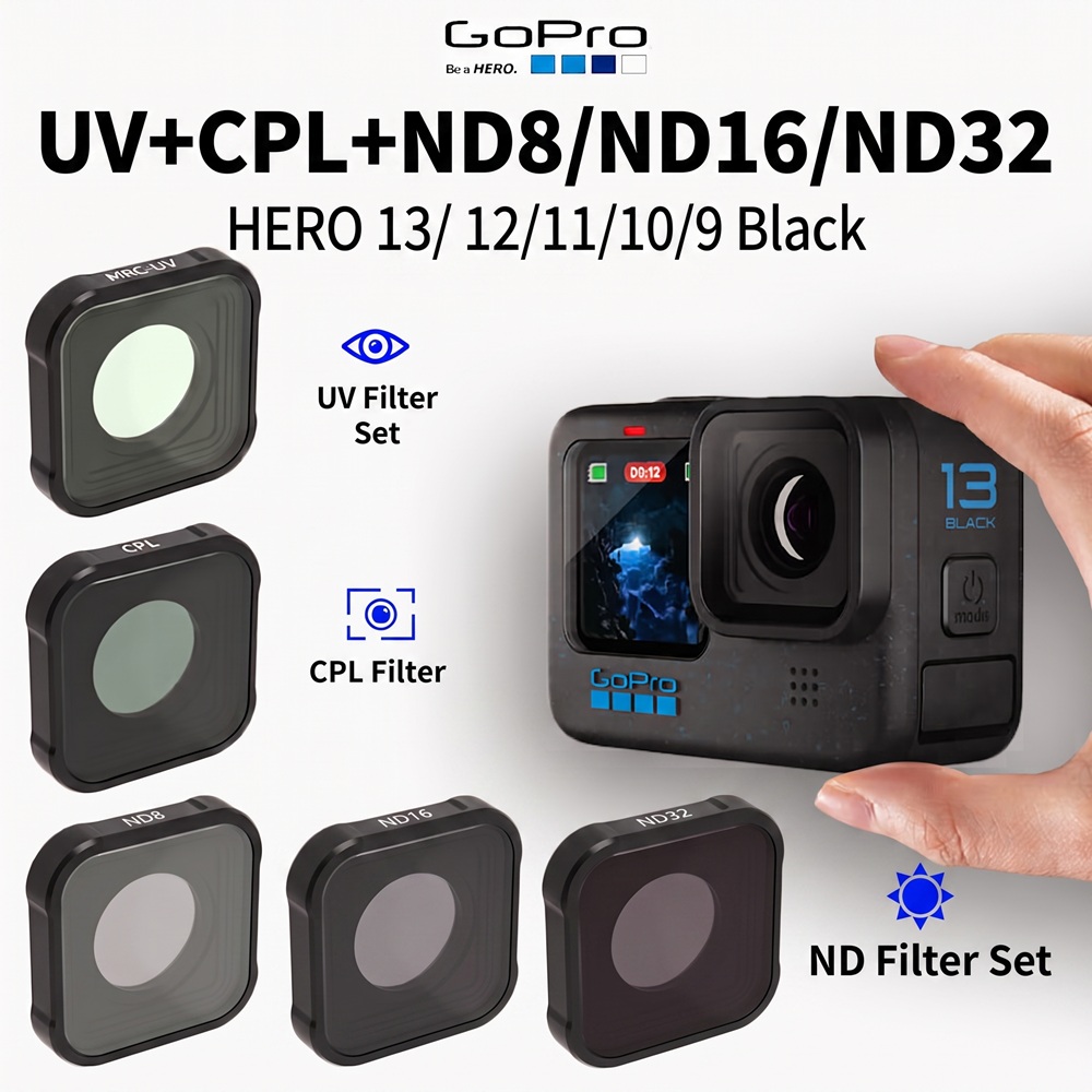 Action Camera Nd Filter Set 4K - JSR CPL ND Filter Set ND8