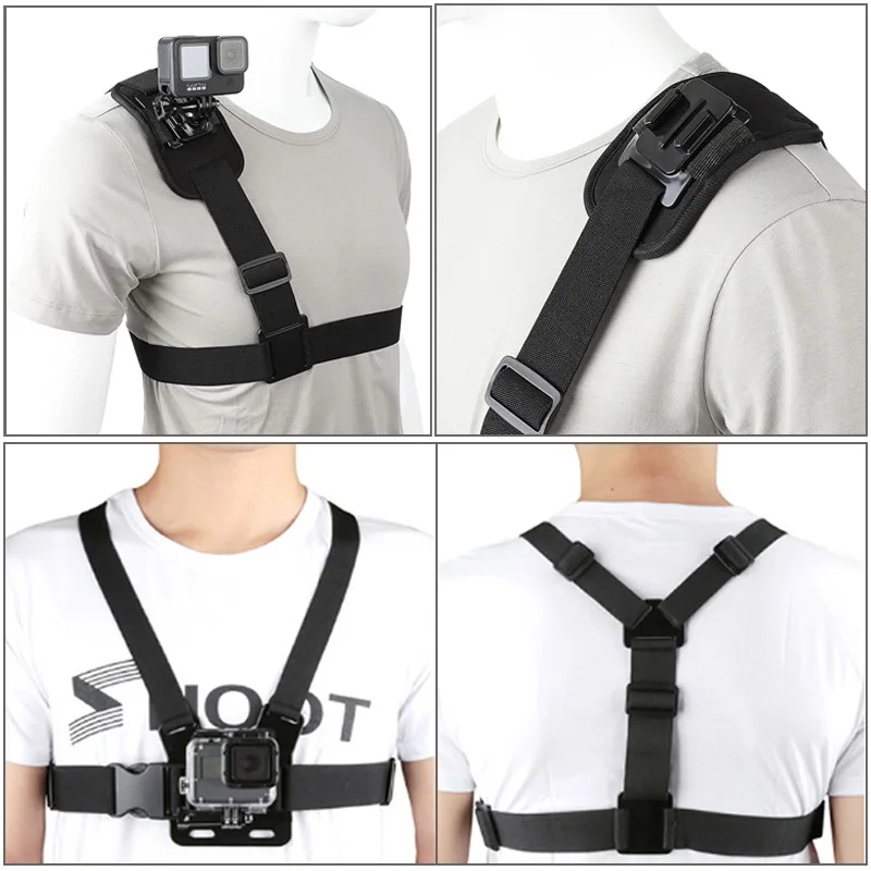 Action Camera Chest Strap Harness Mount - Chest Harness Mount Adjustable Chest Strap
