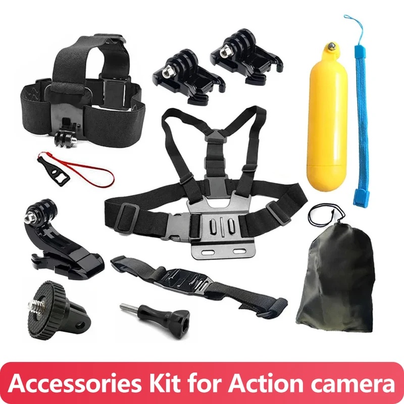 Action Camera Floating Handle Grip - Accessories Kit Chest Head Strap Mount