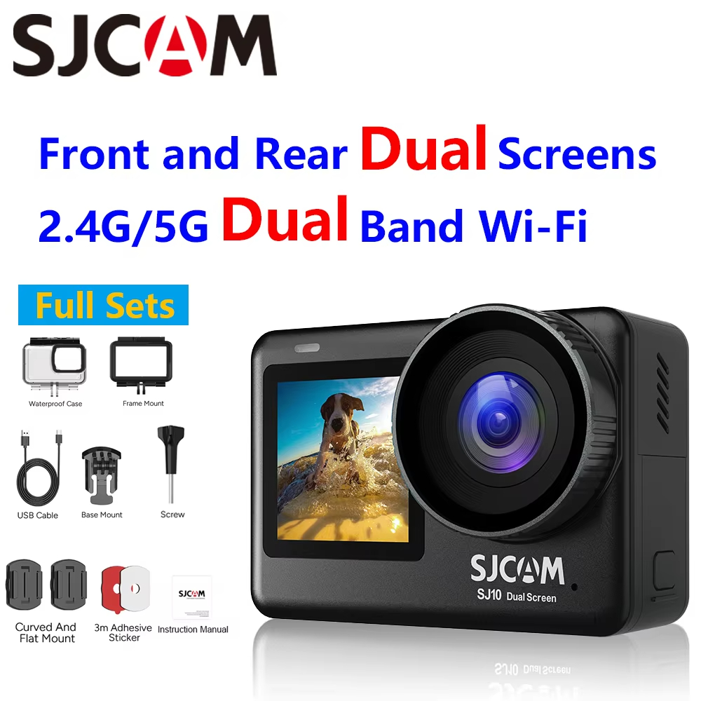 Action Camera 4K 60Fps Dual Screen - SJCAM SJ10 Pro Motion Camera Supersmooth