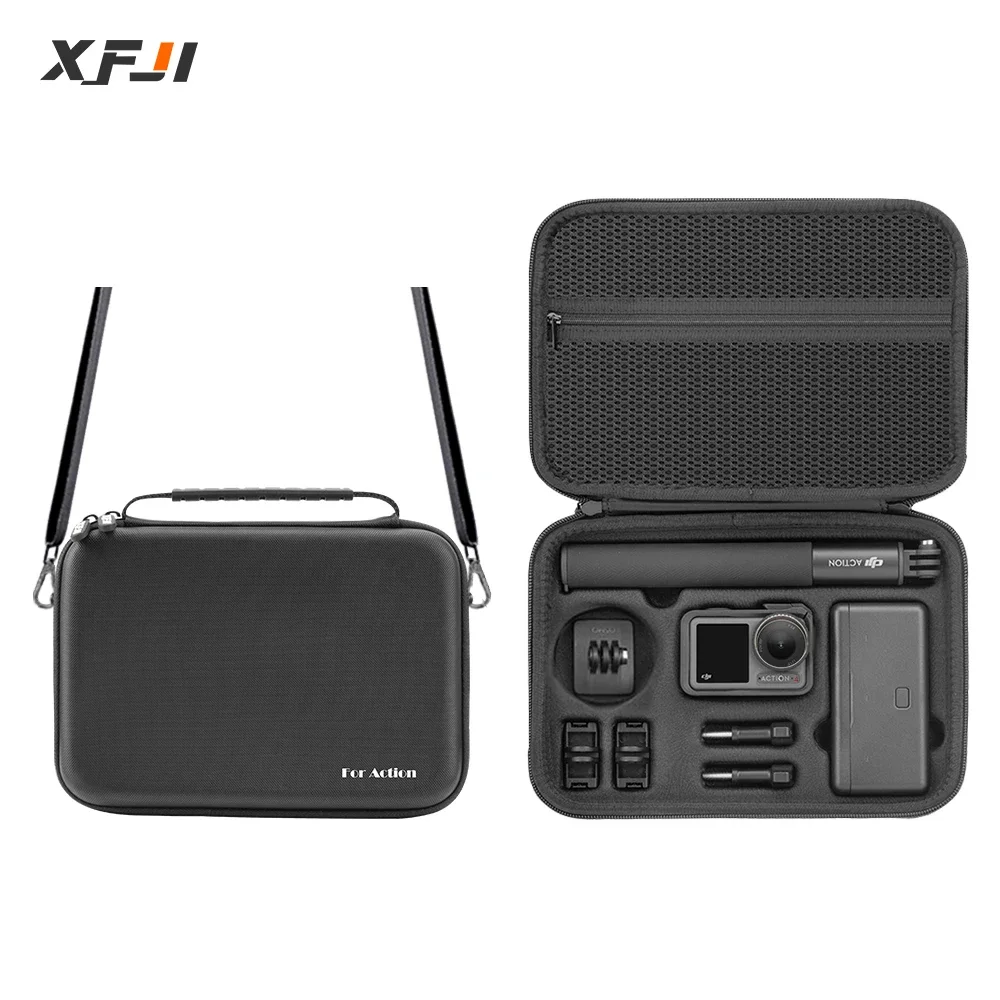 Action Camera Selfie Stick Invisible - Portable Case Waterproof Bag Charger Battery