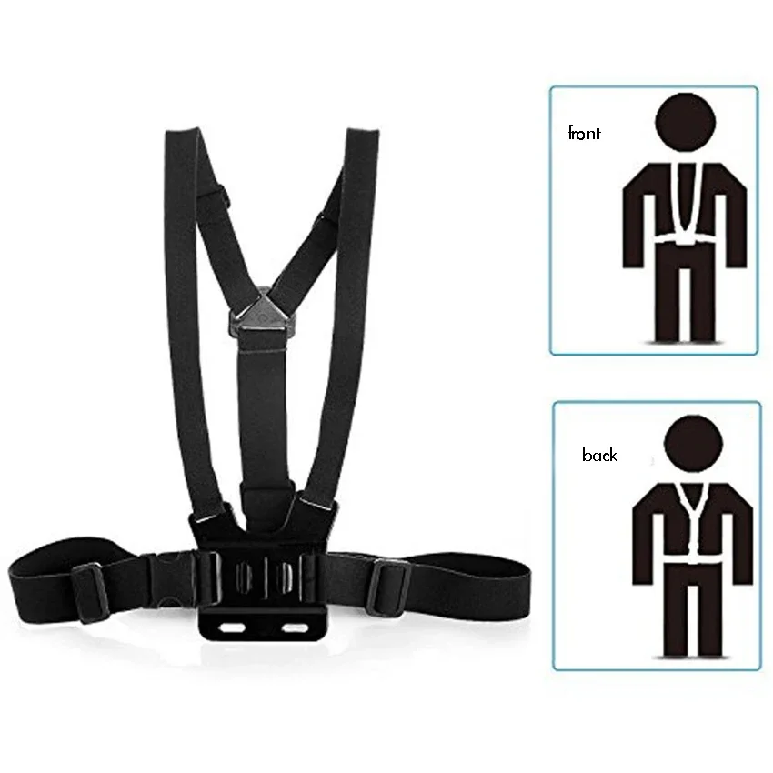 Action Camera Chest Strap Harness Mount - Adjustable Chest Body Strap Mount Harness