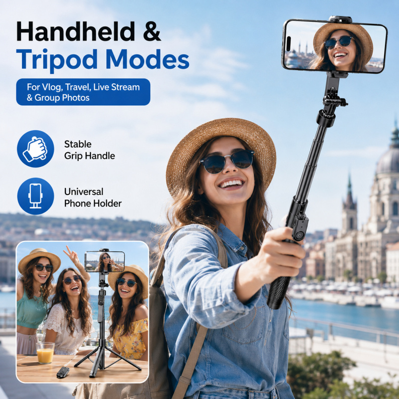 2M Bluetooth Selfie Stick Trip - Action Camera Selfie Stick Invisible ulasan dan harga