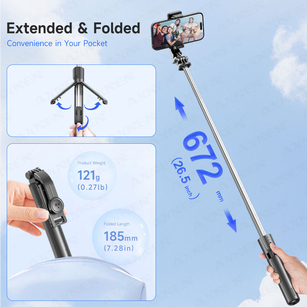 Selfie Stick Tripod with Detac - Action Camera Selfie Stick Invisible ulasan dan harga