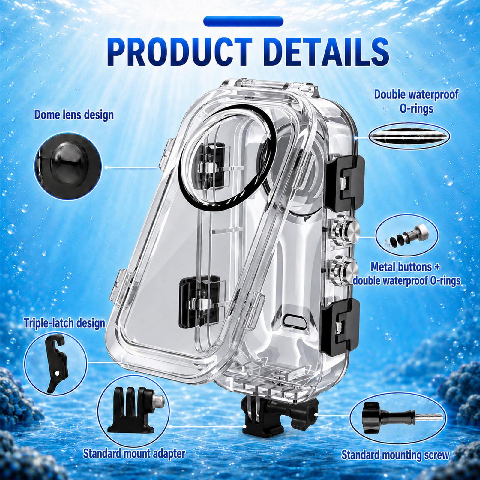 PULUZ 60m Underwater Diving Ca - Action Camera Diving Case Underwater 60M ulasan dan harga