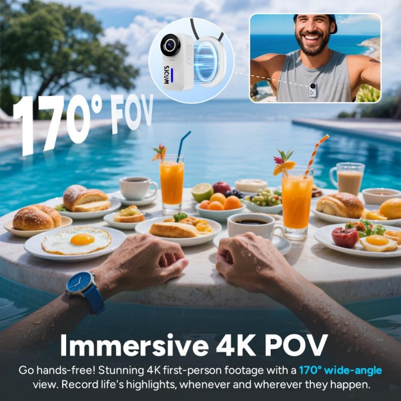 C110+Plus 64GB SJCAM Necklace  - Action Camera Waterproof 30M Without Case ulasan dan harga