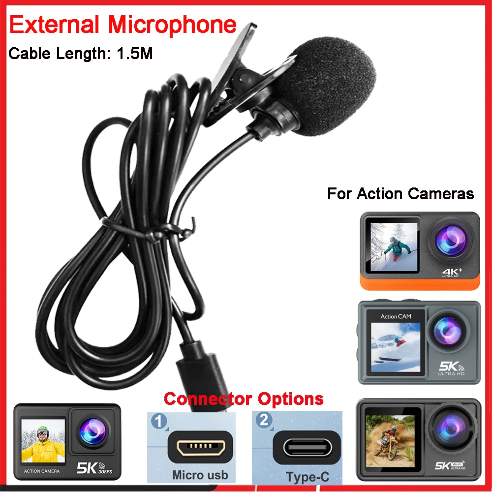 High Fidelity External Microph - Action Camera External Microphone Usb ulasan dan harga