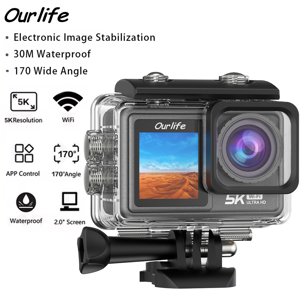 Ourlife MT81 5K Action Camera  - Action Camera 4K 60Fps Dual Screen ulasan dan harga