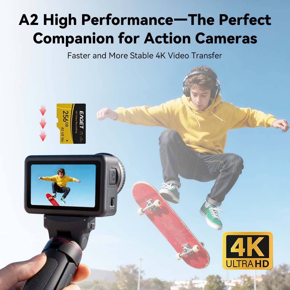 EAGET TF Micro SD Card A2 U3 V - Action Camera Micro Sd Card 128Gb V30 ulasan dan harga