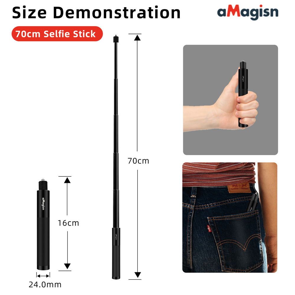 Amagisn 16-70Cm Invisible Self - Action Camera Selfie Stick Invisible ulasan dan harga
