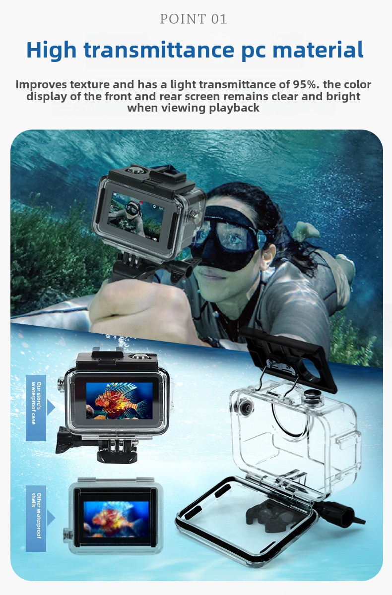 Waterproof Case Diving Case Ac - Action Camera Diving Case Underwater 60M ulasan dan harga