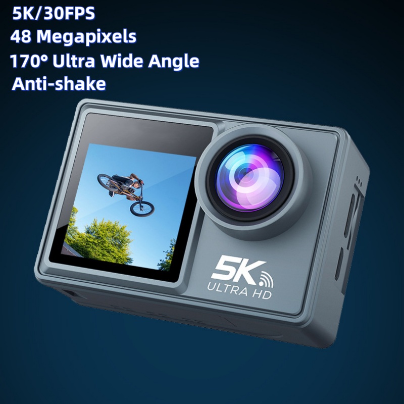 5K Action Camera 5K/30FPS Dual - Action Camera 4K 60Fps Dual Screen ulasan dan harga