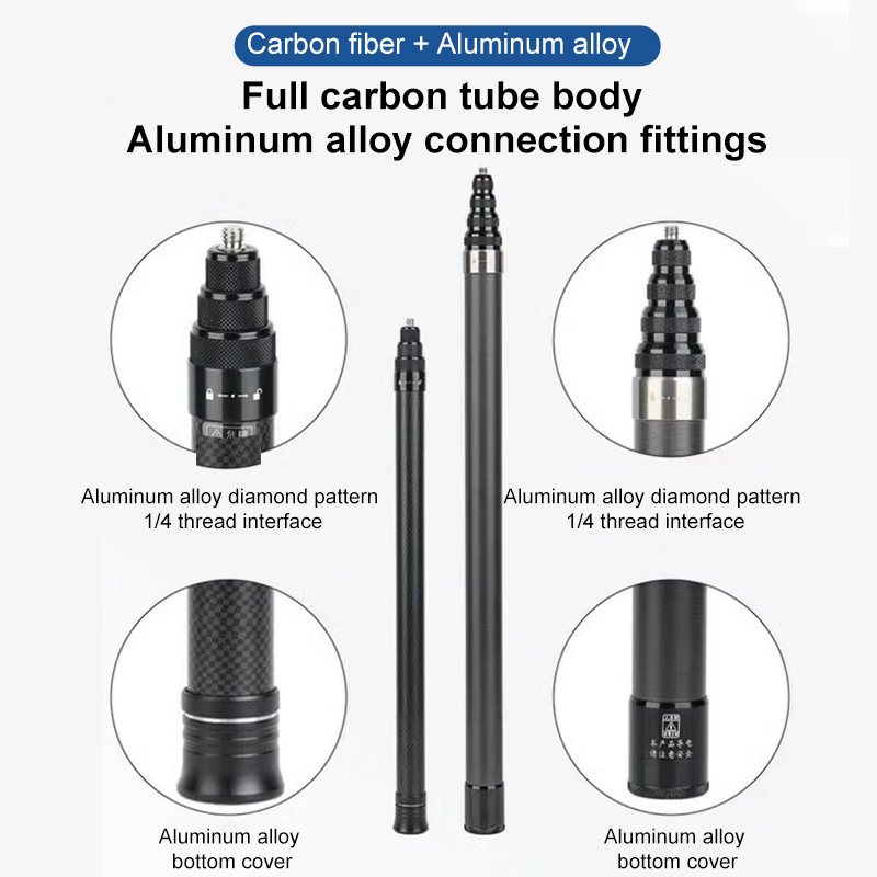 HONGDAK 3m Carbon Fiber Scalab - Action Camera Selfie Stick Invisible ulasan dan harga