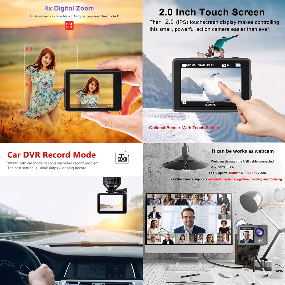 5K 4K Ultra HD Action Camera D - Action Camera 4K 60Fps Dual Screen ulasan dan harga