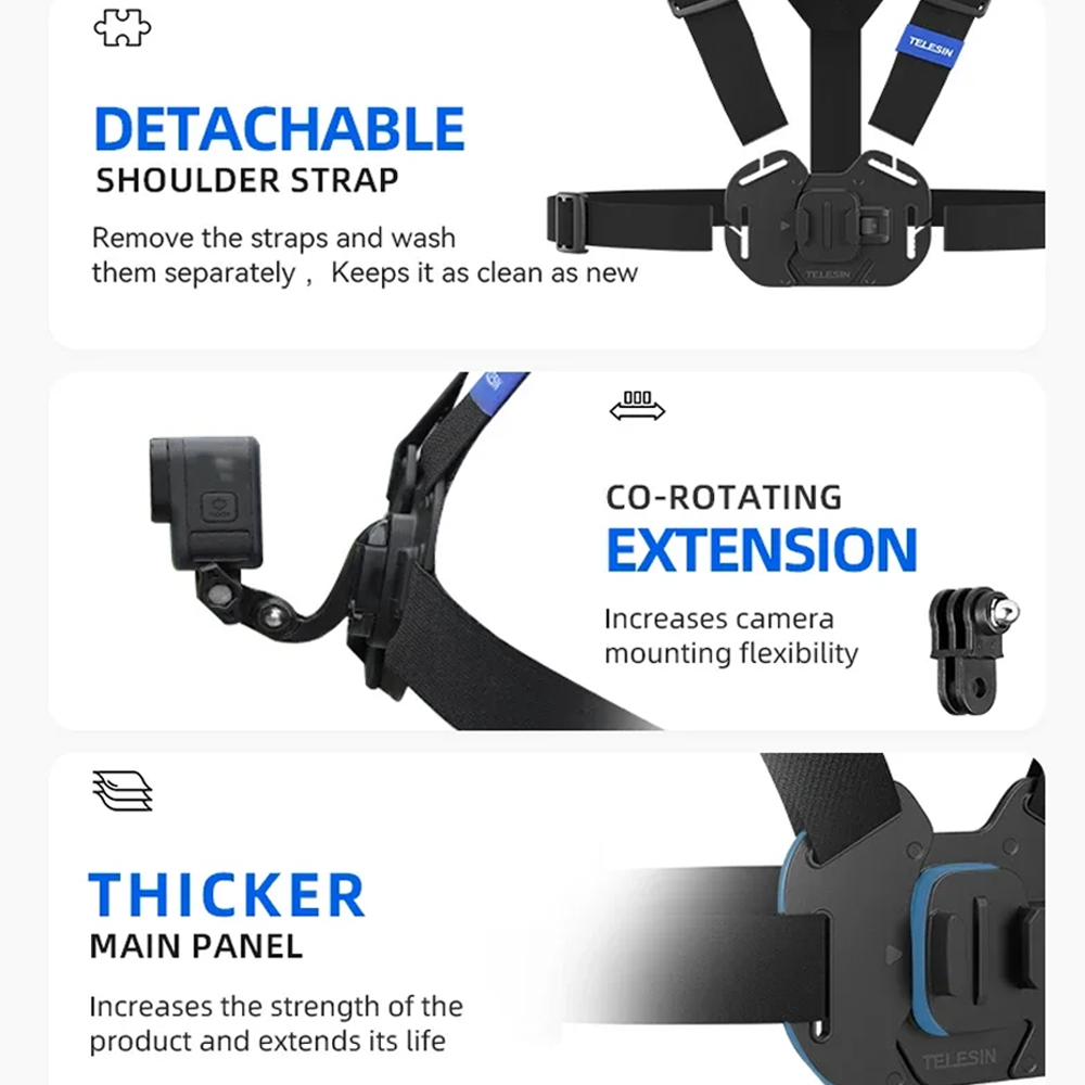 Adjustable Chest Strap Mount H - Action Camera Chest Strap Harness Mount ulasan dan harga