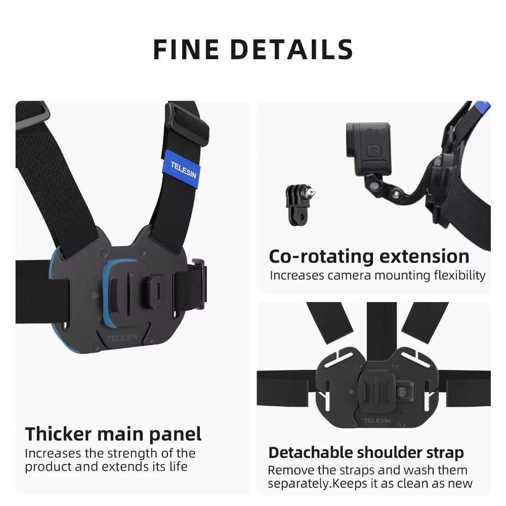 Adjustable Chest Strap Mount H - Action Camera Chest Strap Harness Mount ulasan dan harga