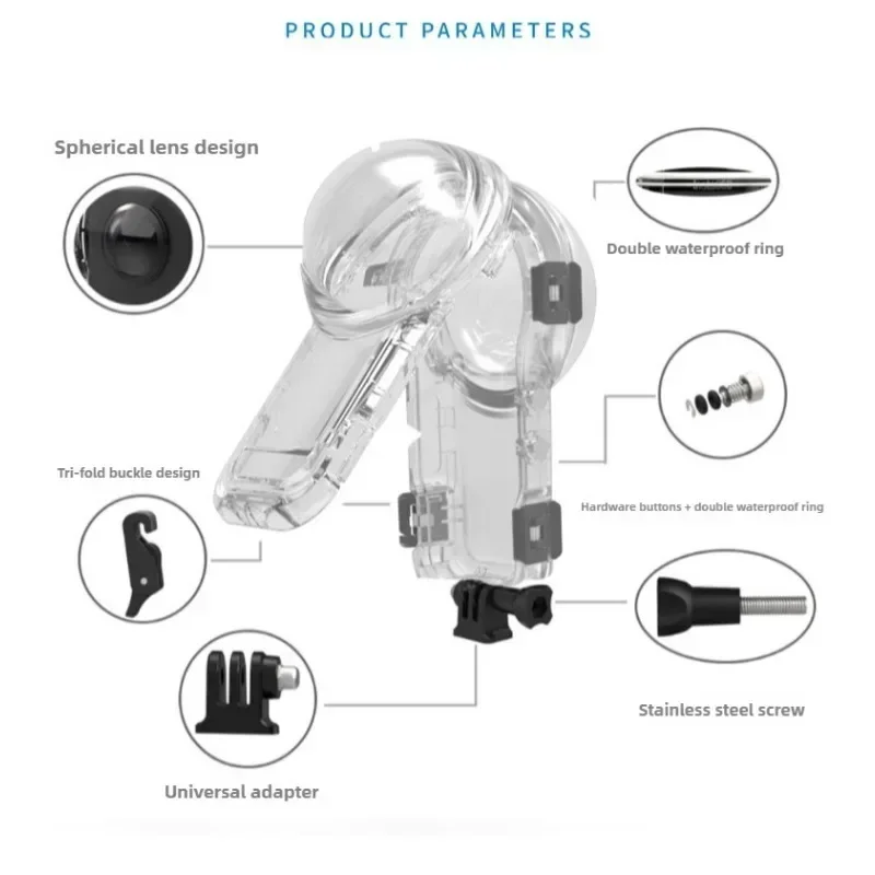 60M Waterproof Case for Insta3 - Action Camera Diving Case Underwater 60M ulasan dan harga