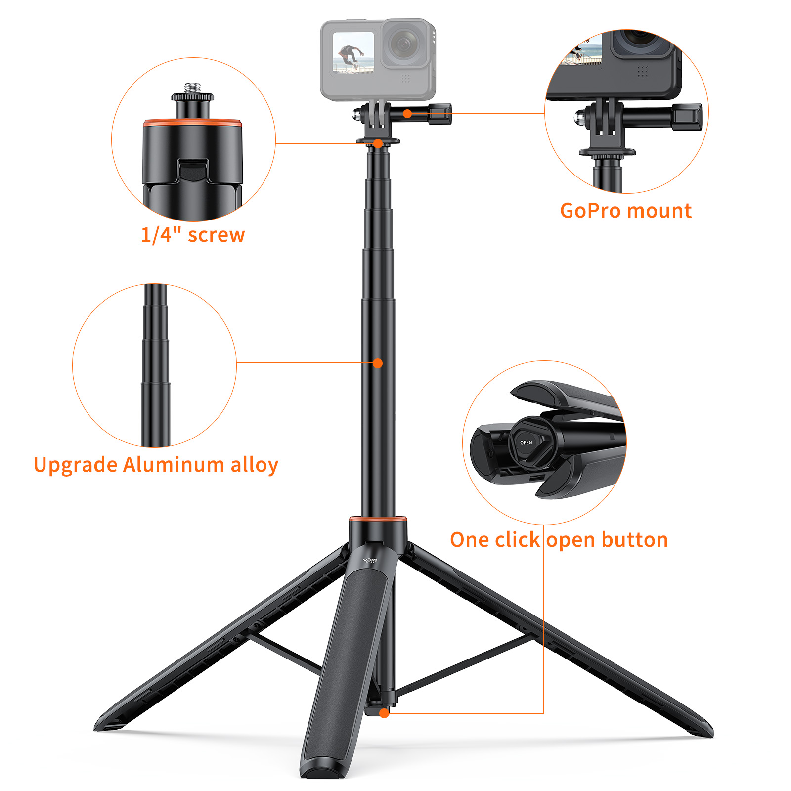 VRIG TP21 Invisible Selfie Sti - Action Camera Selfie Stick Invisible ulasan dan harga