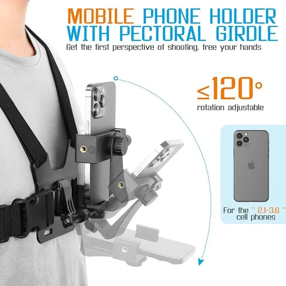 Chest Harness Mount Adjustable - Action Camera Chest Strap Harness Mount ulasan dan harga
