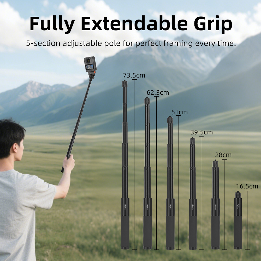 Flymile Selfie Stick Invisible - Action Camera Selfie Stick Invisible ulasan dan harga