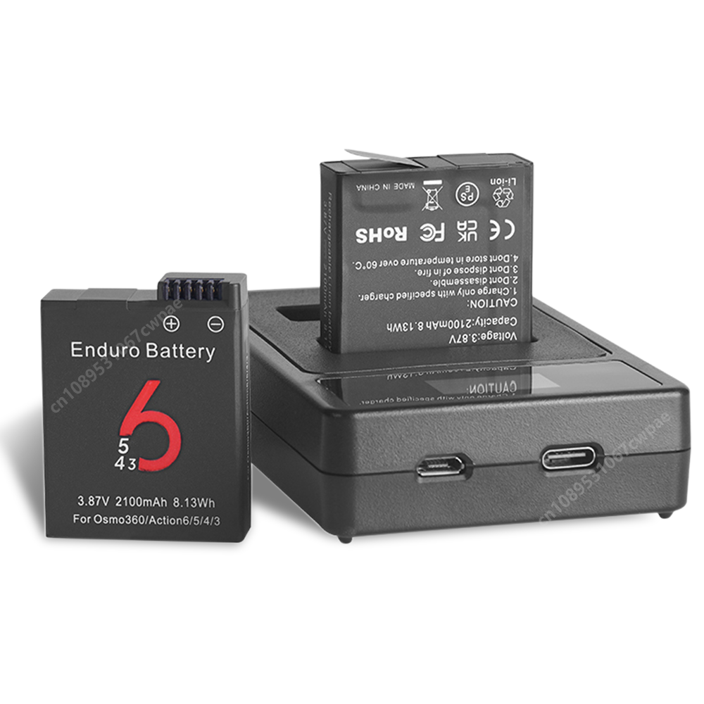 2100mAh Batteries For DJI Osmo - Action Camera Battery Charger Dual Pack ulasan dan harga