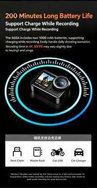 860A 4K 60FPS Action Camera 20 - Action Camera 4K 60Fps Dual Screen ulasan dan harga