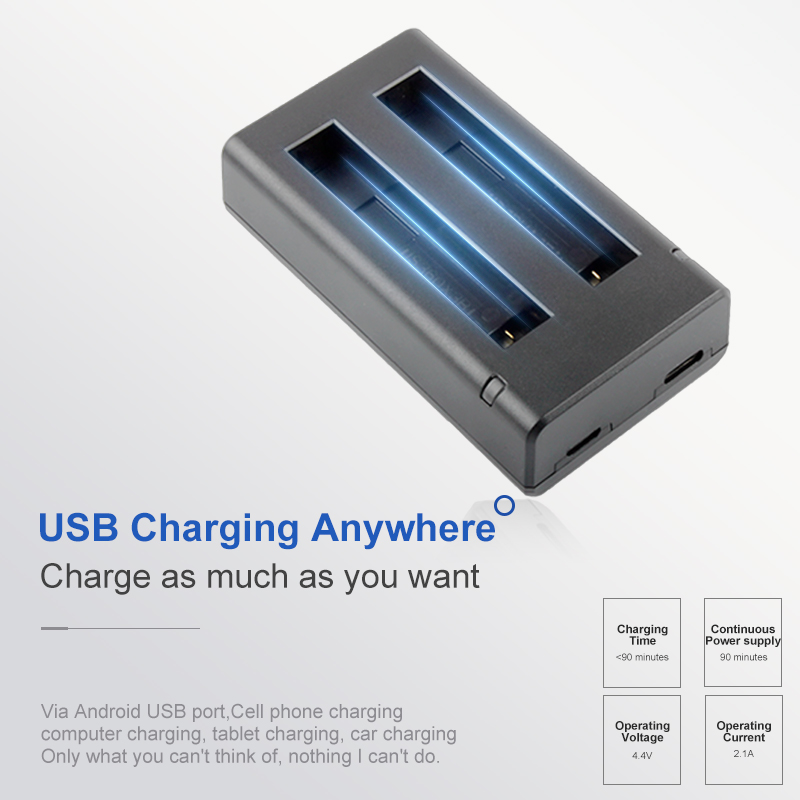 IS360X3B Battery Pack For Inst - Action Camera Battery Charger Dual Pack ulasan dan harga