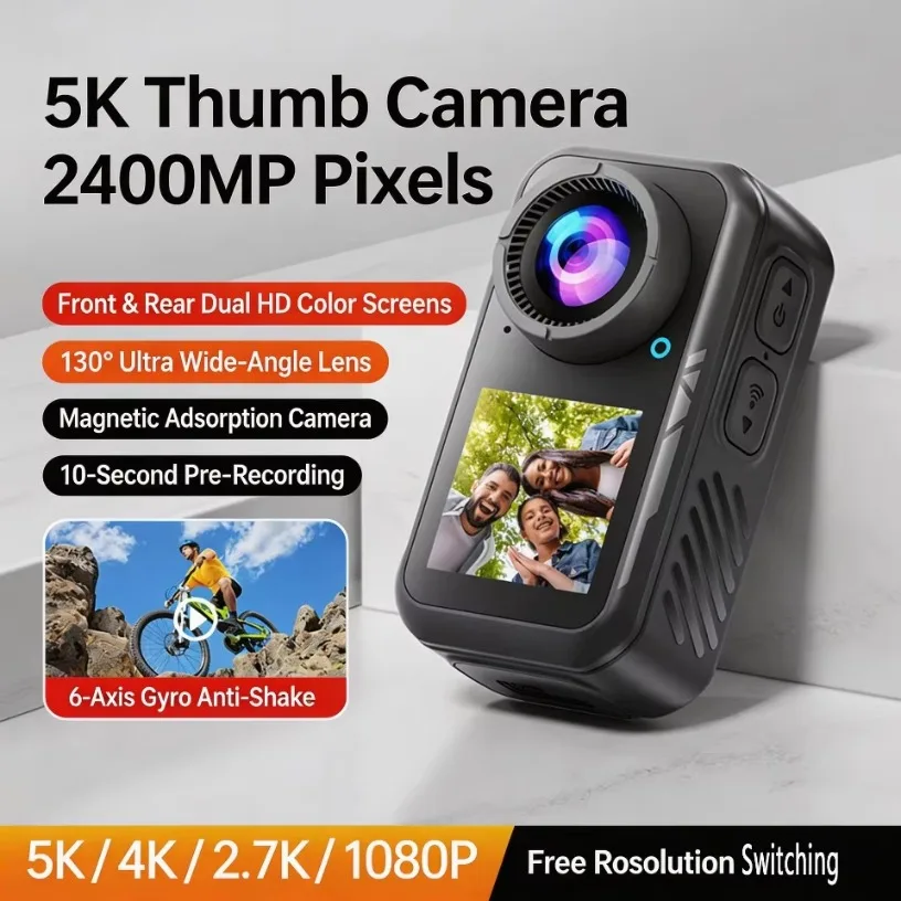 Thumb Action Camera 5K30FPS EI - Action Camera 4K 60Fps Dual Screen ulasan dan harga