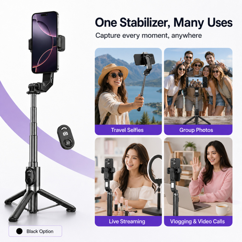 Single-Axis Phone Gimbal Stabi - Action Camera Selfie Stick Invisible ulasan dan harga