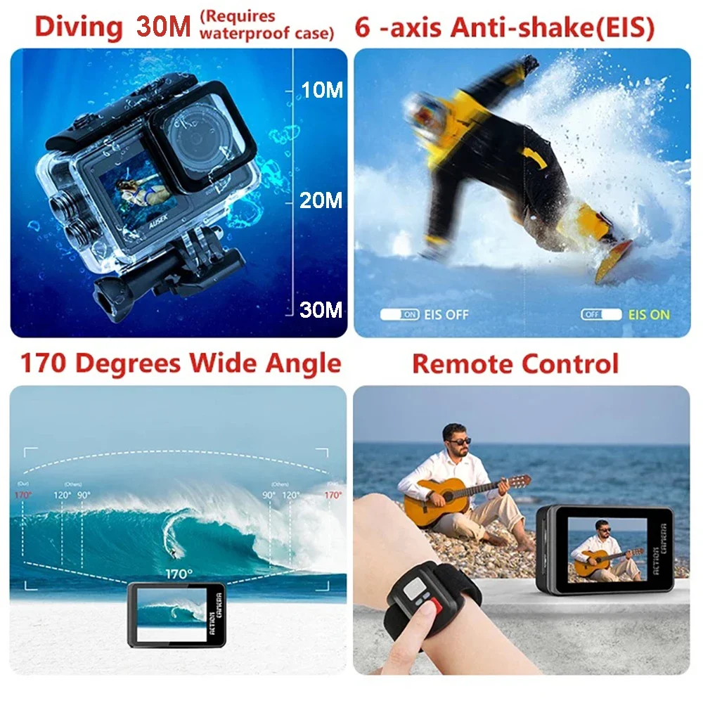 Action Camera Removable Filter - Action Camera 4K 60Fps Dual Screen ulasan dan harga
