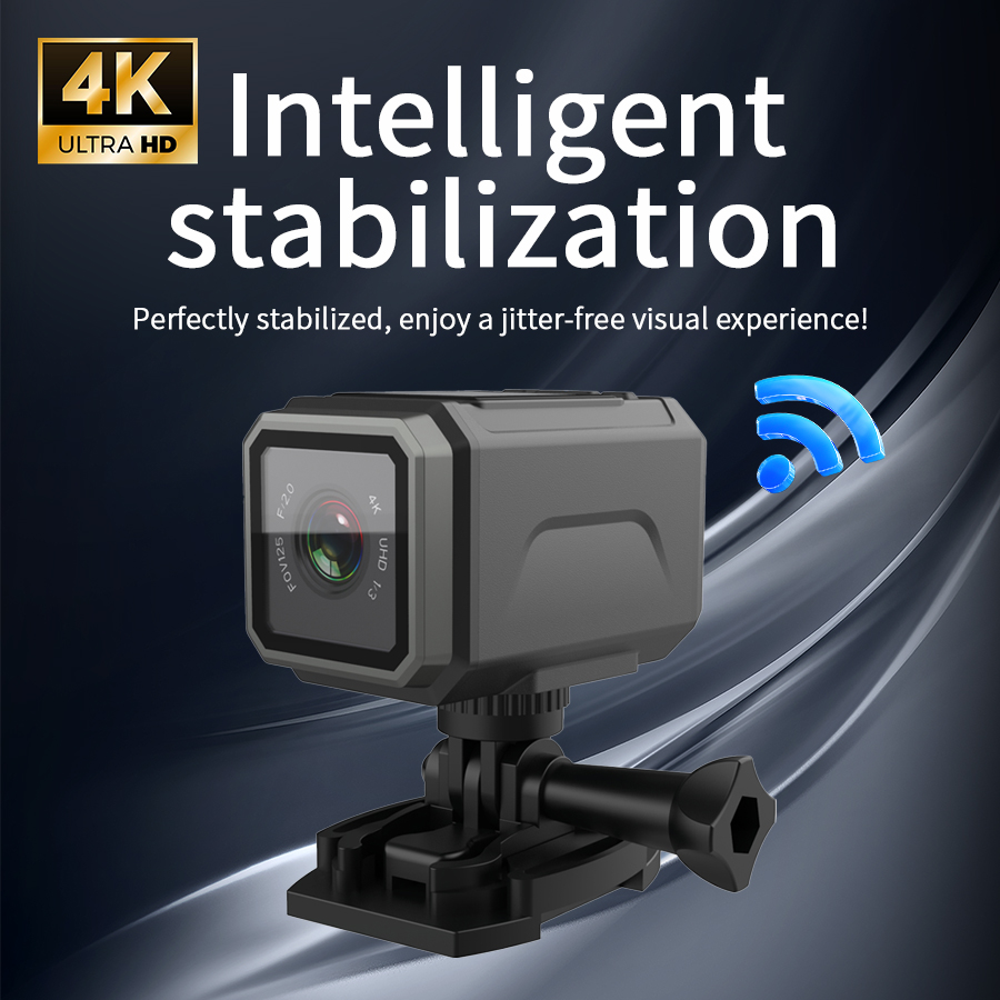 4K EIS Action Camera 125° Wide - Action Camera Motorcycle Helmet Mount ulasan dan harga
