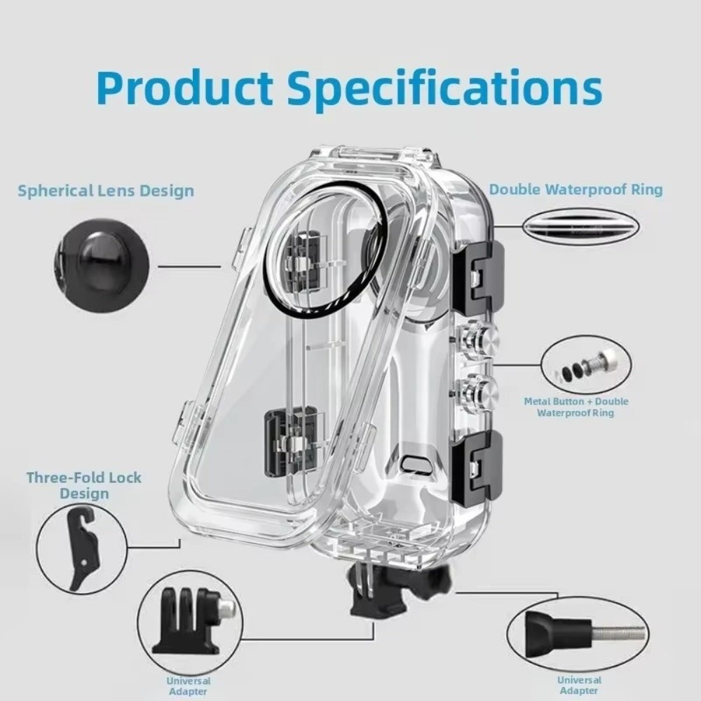 60M Invisible Dive Case Hard P - Action Camera Diving Case Underwater 60M ulasan dan harga