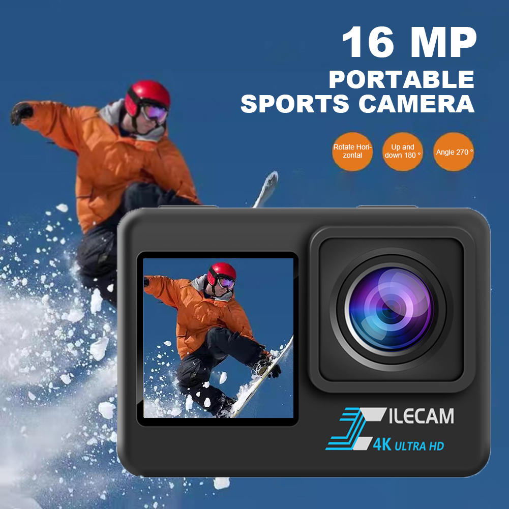 4K UHD Outdoor Sport Cam Dual  - Action Camera 4K 60Fps Dual Screen ulasan dan harga