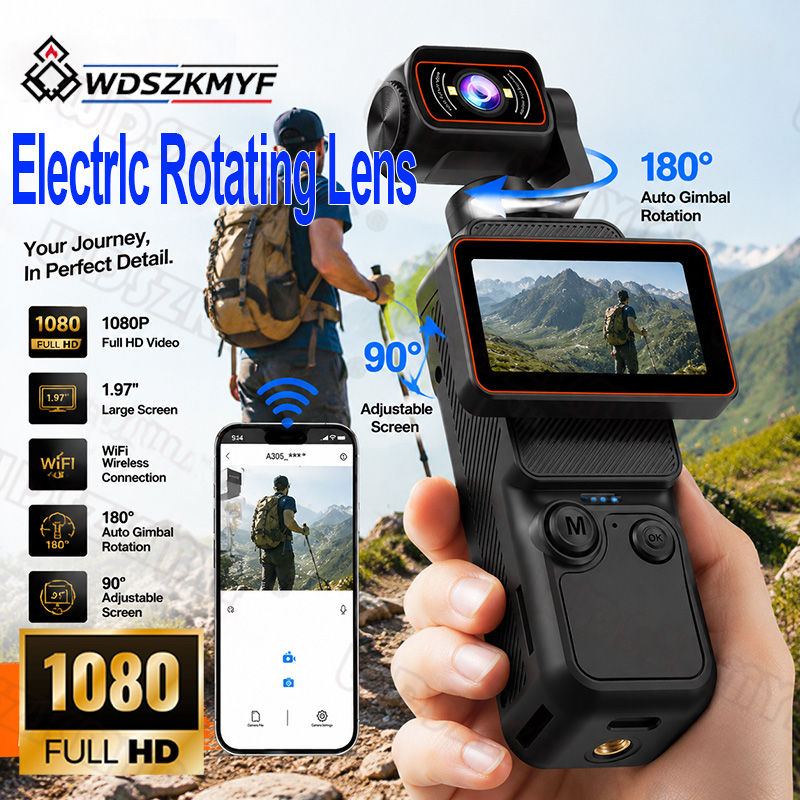 Handheld Mini Camera 180° Auto - Action Camera Optical Image Stabilization ulasan dan harga