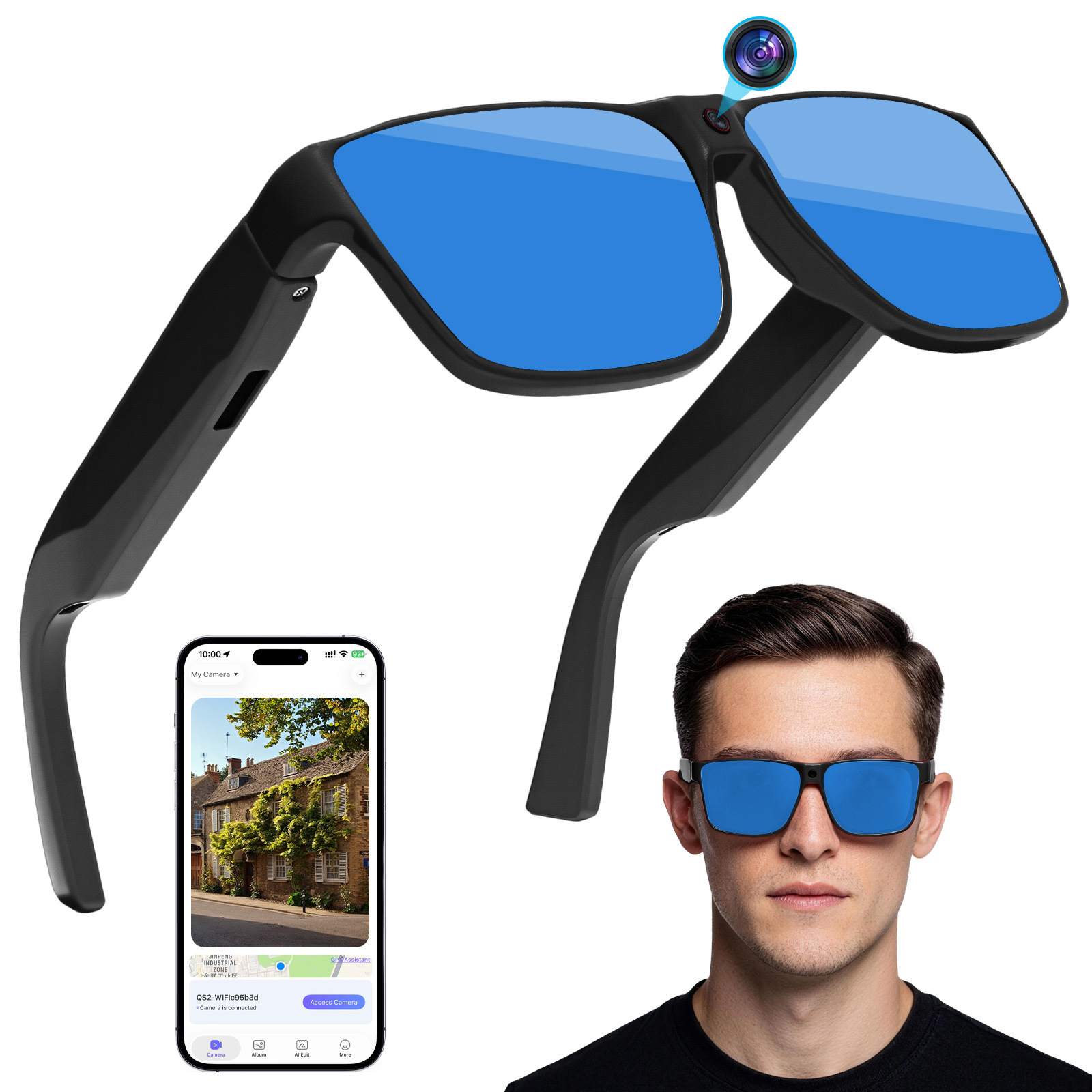 SQ5 Intelligent AI Sunglasses  - Action Camera Optical Image Stabilization ulasan dan harga