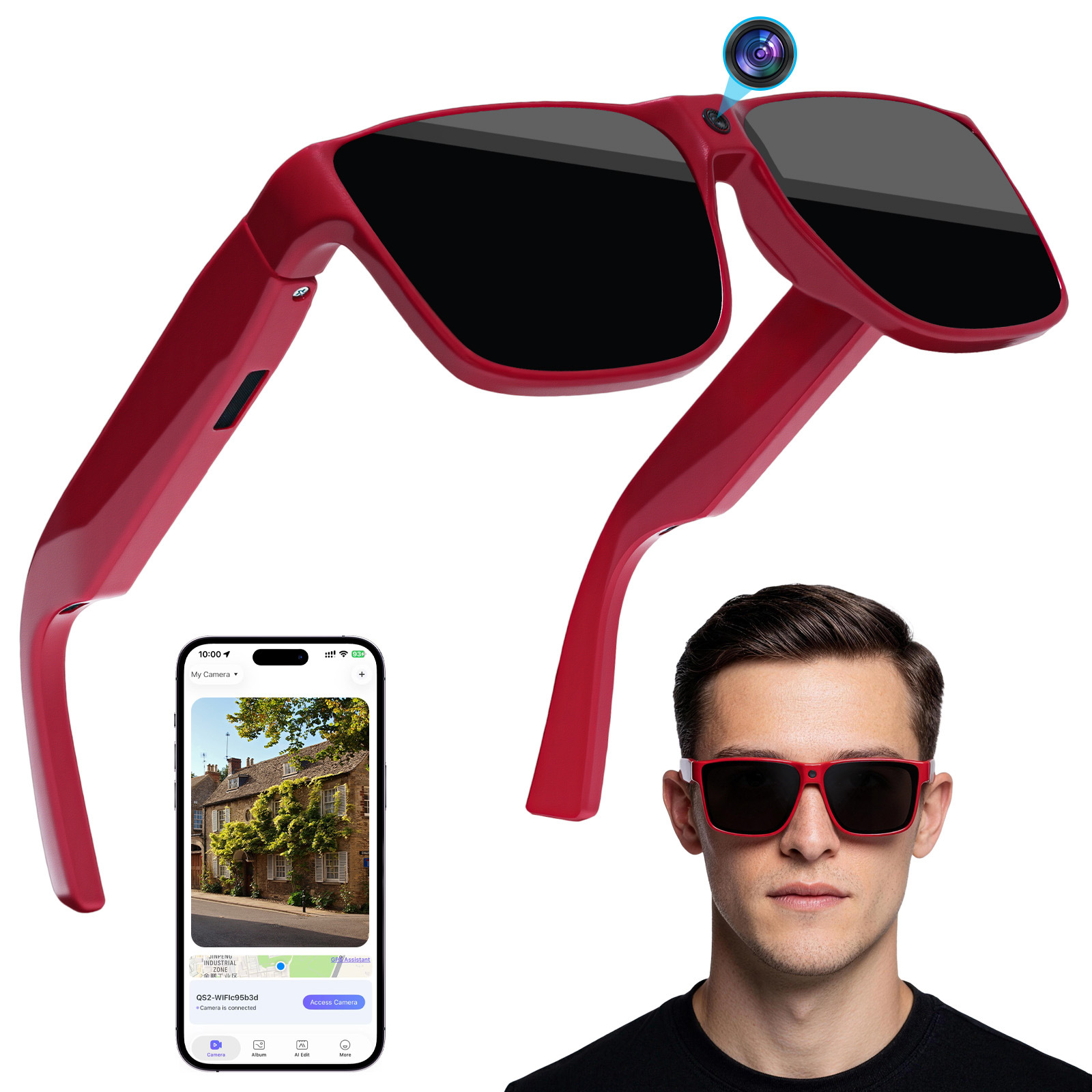 SQ5 Intelligent AI Sunglasses  - Action Camera Optical Image Stabilization ulasan dan harga