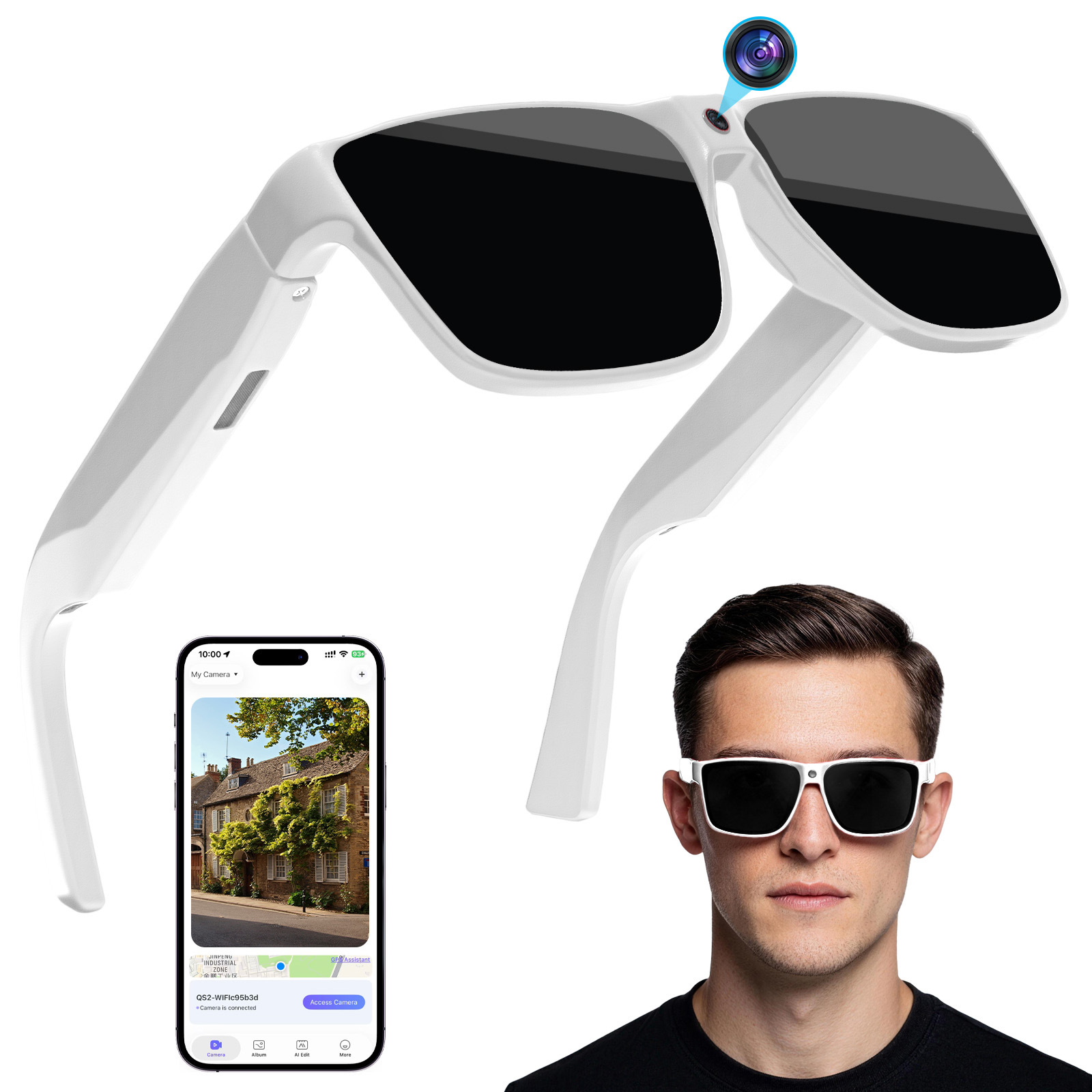 SQ5 Intelligent AI Sunglasses  - Action Camera Optical Image Stabilization ulasan dan harga