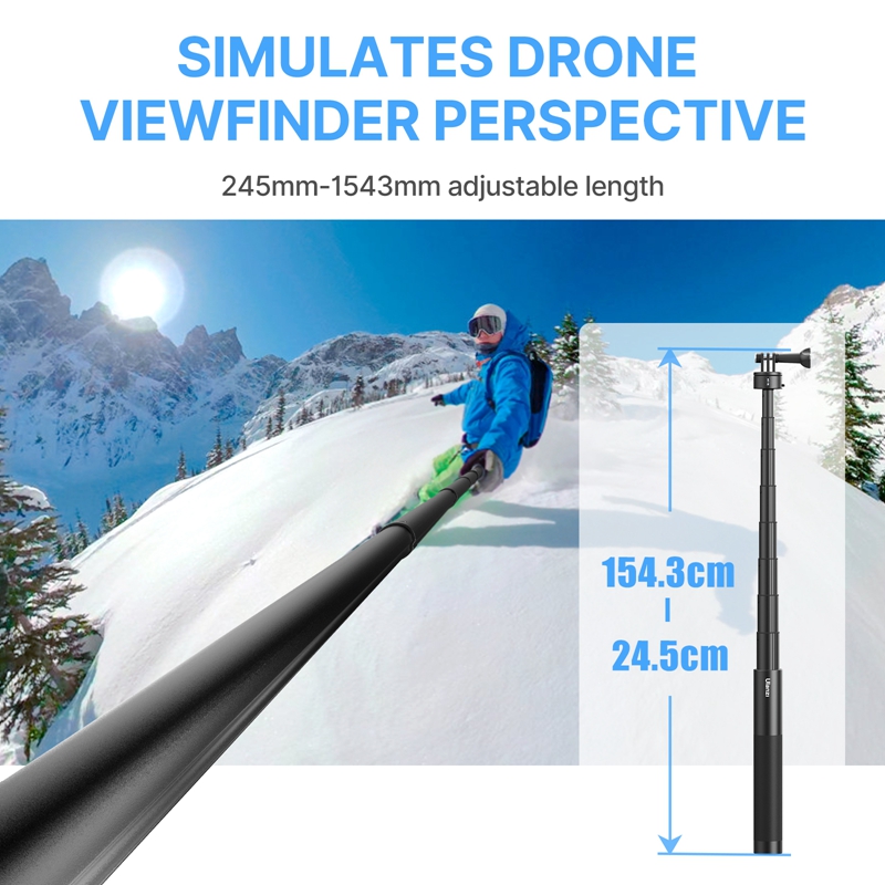 Ulanzi Go-Quick II 59 Inch Sel - Action Camera Selfie Stick Invisible ulasan dan harga