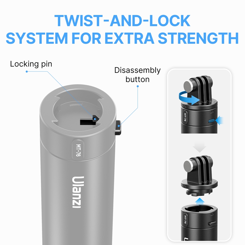 Ulanzi Go-Quick II 59 Inch Sel - Action Camera Selfie Stick Invisible ulasan dan harga