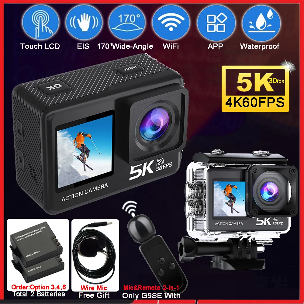 G9SE Action Camera 5K30fps 4K6 - Action Camera 4K 60Fps Dual Screen ulasan dan harga