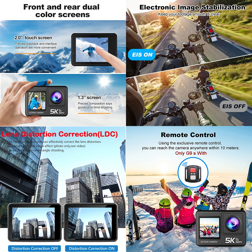 G9SE Action Camera 5K30fps 4K6 - Action Camera 4K 60Fps Dual Screen ulasan dan harga